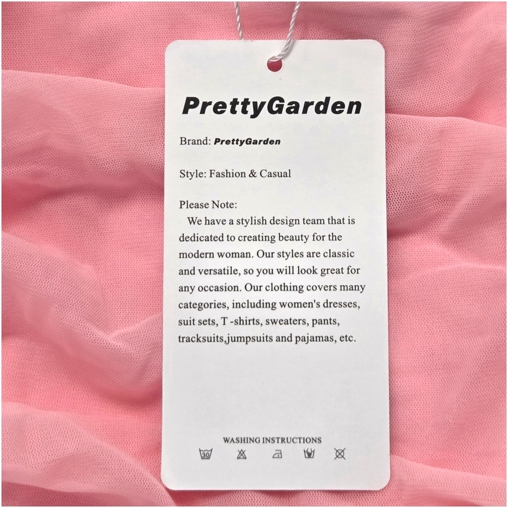 PrettyGarden Chic One Shoulder Asymmetrical Pink Party Cocktail Dress Sz L NWT - Picture 7 of 10